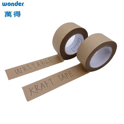 Zelfklevend wit kraftpapierband 0,130 mm dikte op basis van oplosmiddel